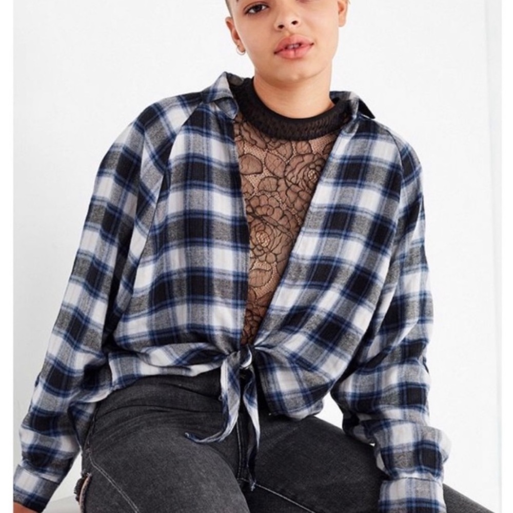 BDG tie front flannel